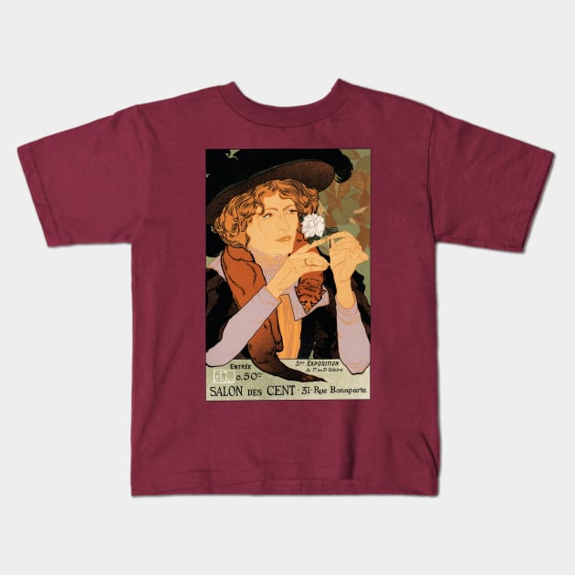 Salon des Cent Exposition poster Kids T-Shirt by UndiscoveredWonders